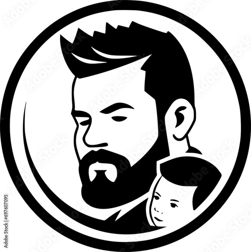 Father - Black and White Isolated Icon - Vector illustration