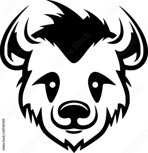 Panda - Black and White Isolated Icon - Vector illustration