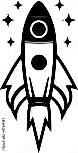 Rocket - Minimalist and Flat Logo - Vector illustration