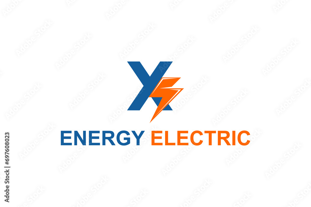 Electrical logo design letter X with lightning bolt icon illustration. Electrical logo design letter X with lightning bolt icon illustration.