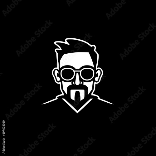 Papa | Black and White Vector illustration