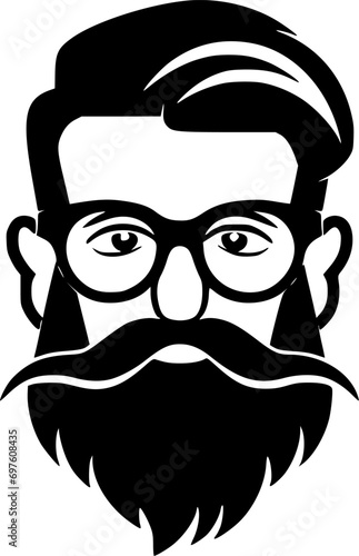 Papa | Black and White Vector illustration