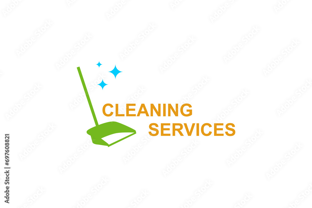 Garbage shovel cleaning service logo design. Garbage shovel cleaning service logo design.