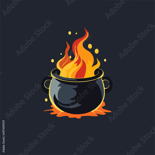 Illustration of witch equipment for celebrate halloween. vector illustration mascot isolated concept.