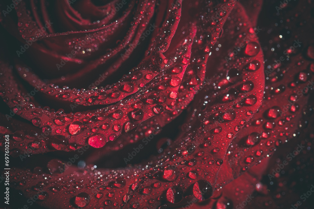 Beautiful and delicate red rose with dew drops, background with red rose Beautiful and delicate red rose with dew drops, background with red rose