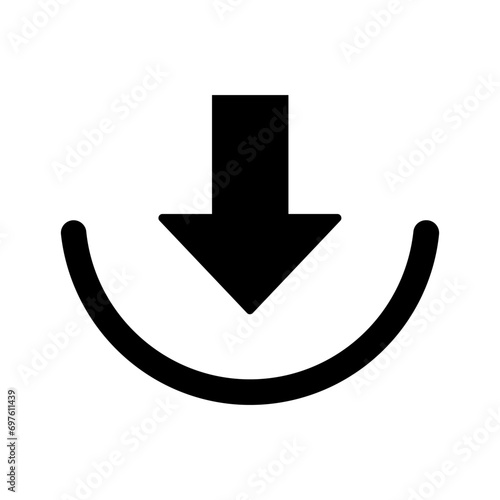 Download icon vector. Upload button illustration. Load symbol or logo.