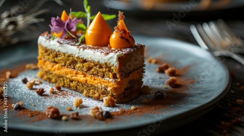 Michelin style Carrot Cake photo