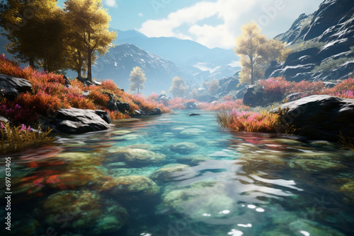 mountain river in the autumn