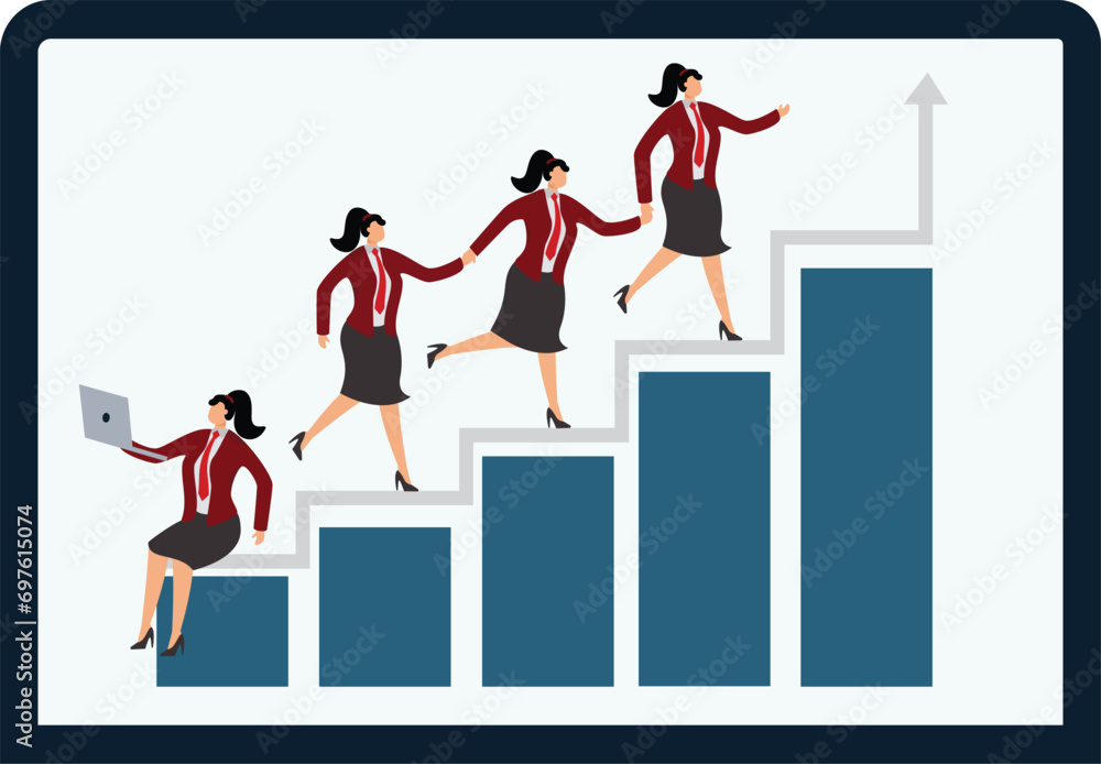 Businesswomans, Achieving peak performance, Achievement, Efficiency Businesswomans, Achieving peak performance, Achievement, Efficiency