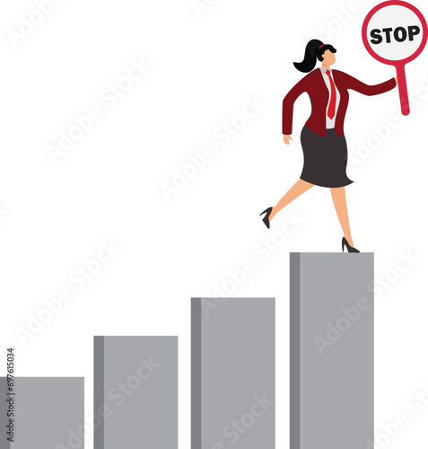 Forbidden, Stop Gesture, Stop Sign, Stop - Single Word, Businesswoman, Holding,