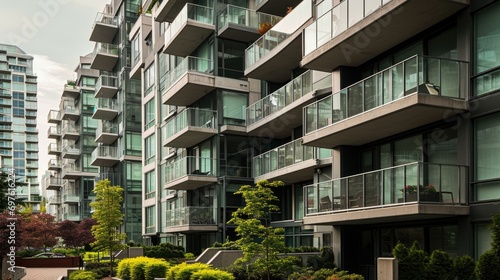 Contemporary Condominium Complex in Vancouver, BC, Canada photo