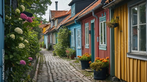 Colorful Timber Houses in Nexo, Bornholm, Denmark: Swedish Architectural Gift Amid Scandinavian Charm