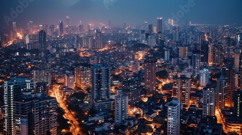 Bombay Nights: Aerial Cityscape of Mumbai's Architectural Marvels