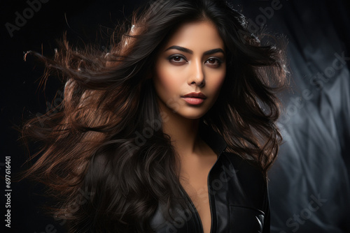 Beautiful indian woman with shiny hair