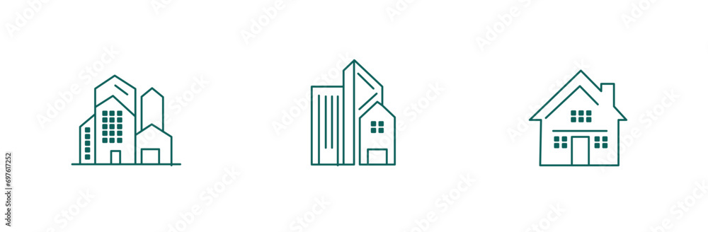 Essential Real Estate Line Icon Set: Vector Symbols for Property and Housing Essential Real Estate Line Icon Set: Vector Symbols for Property and Housing