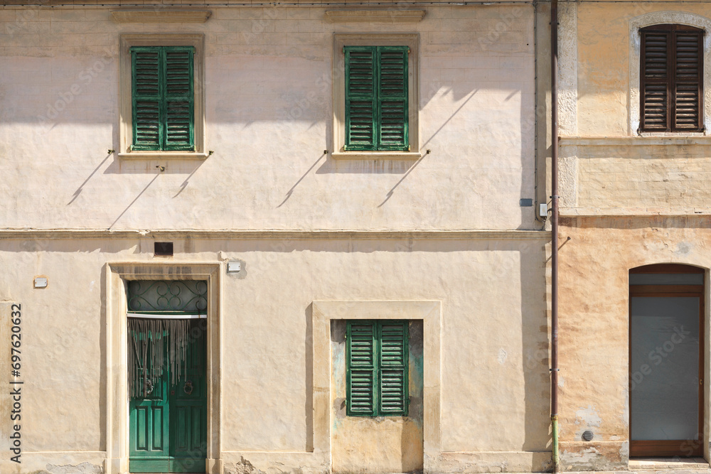 Old house with two doors, exterior