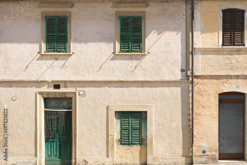 Old house with two doors  exterior
