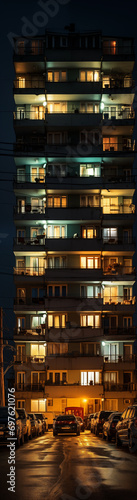 High-rise residential buildings at night