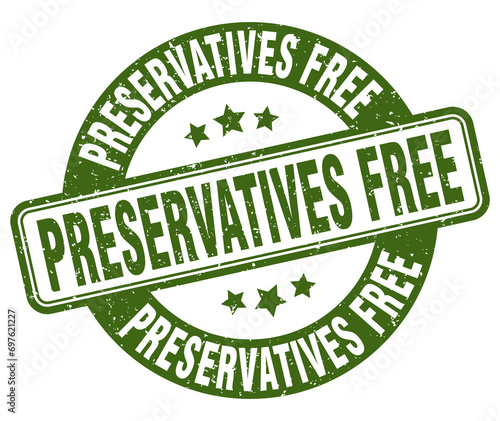 preservatives free stamp. preservatives free label. round grunge sign