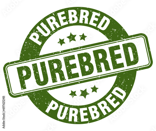 purebred stamp. purebred label. round grunge sign