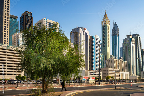 Dubai, Wolkenkratzer Downtown und an der Sheik Zayed Road,  Vereinigte Arabische Emirate, Naher Osten, Asien photo