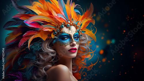 Colorful carnival with bright woman © Bestgen Studio