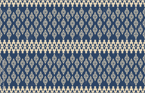 Ethnic abstract ikat art. Aztec ornament print. geometric ethnic pattern seamless  color oriental.  Design for background ,curtain, carpet, wallpaper, clothing, wrapping, Batik, vector illustration.