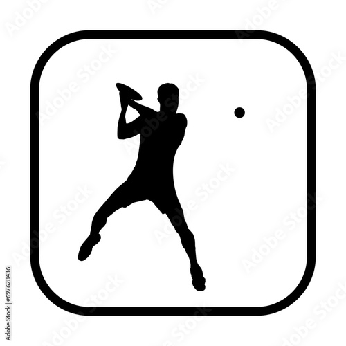 Vector Padel tennis player silhouette isolated background