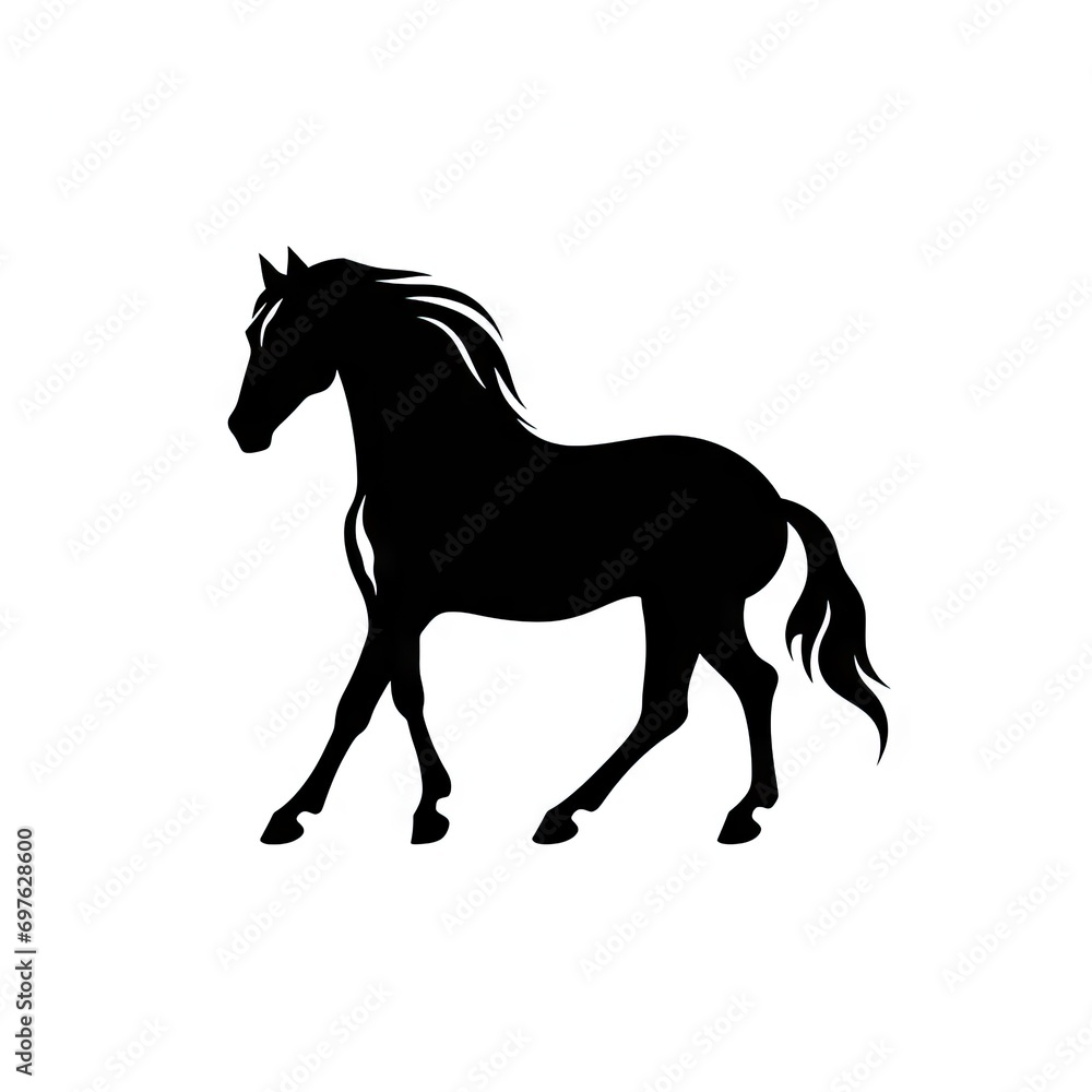 Fototapeta premium Horse Icon, Mare Symbol, Minimal Horses Icon, Generative AI Illustration