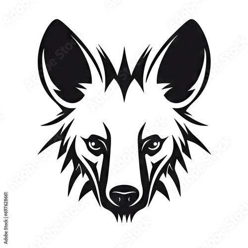 Hyena Head Icon  Hyaena Symbol  Predator Portrait  African Animal Silhouette  Minimal Wild Dog Face