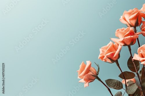 decorative spring background with roses made with AI