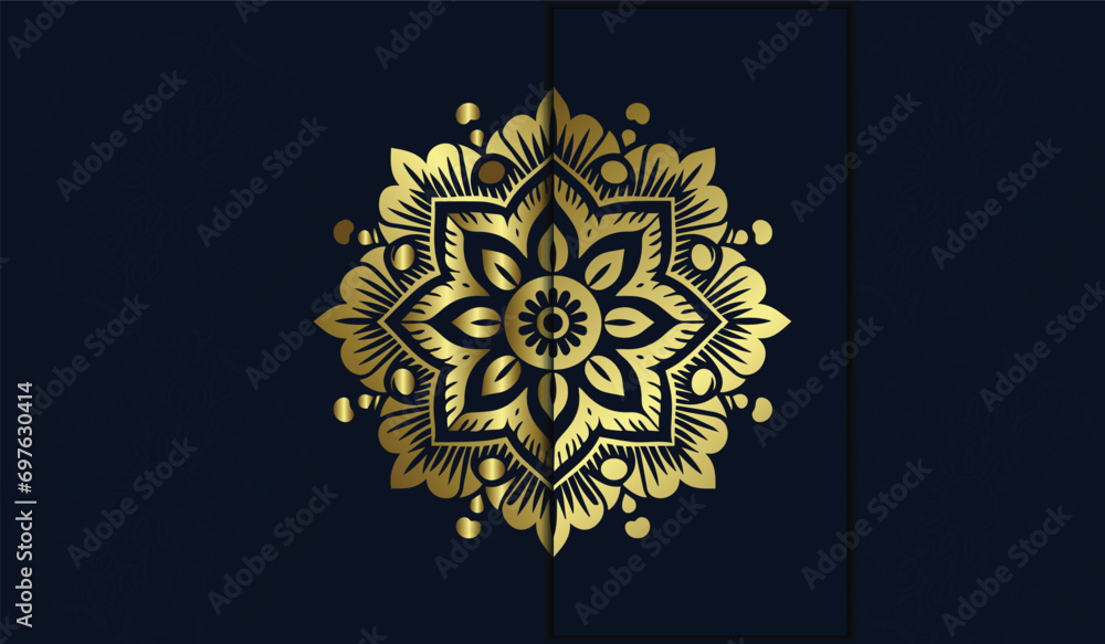 Fototapeta premium background with ornament Luxury mandala with golden arabesque pattern Arabic Islamic Decorative mandala for print, poster, cover, brochure, flyer design