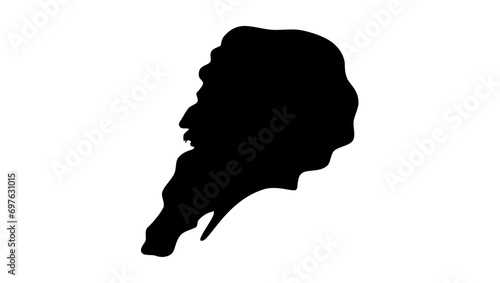 Hussein Dey, black isolated silhouette