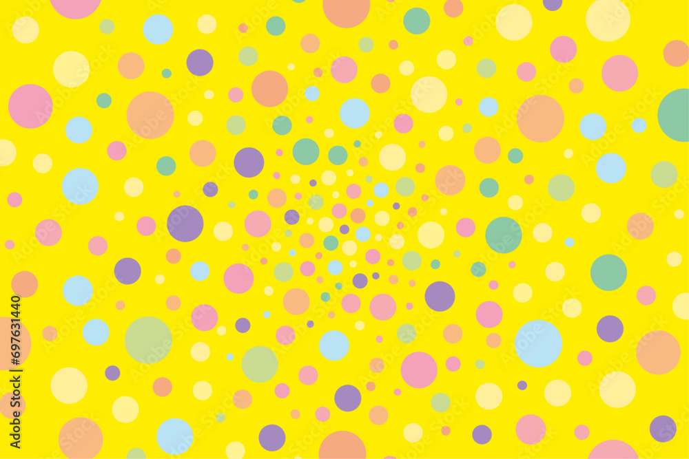 Premium background with polka dots in very festive colors