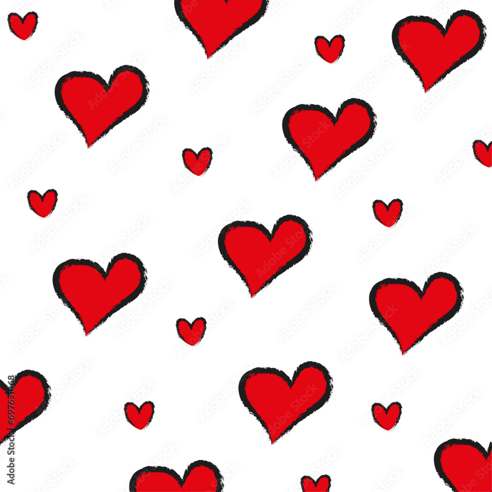 Premium background of red hearts on white background Premium background of red hearts on white background