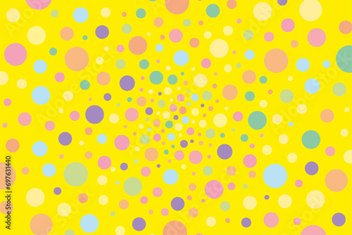 Premium background with polka dots in very festive colors