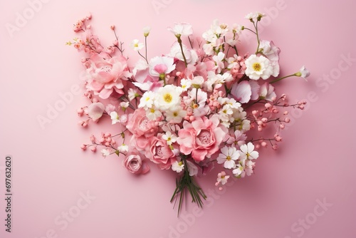 composition of beautiful flowers on isolated background made with AI