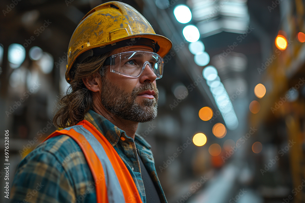 close up view of an engineer working at his station at a steel factory close up view of an engineer working at his station at a steel factory