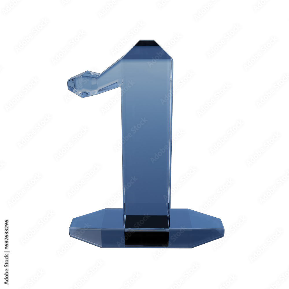 Blue number one, 3d rendered illustration of a column isolated, one PNG transparent background, glass one wallpaper Blue number one, 3d rendered illustration of a column isolated, one PNG transparent background, glass one wallpaper
