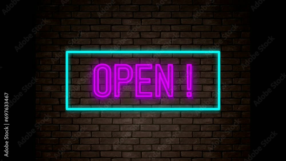Neon sign text effect open Neon sign text effect open