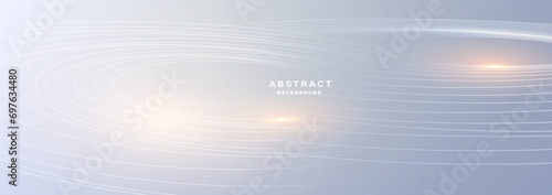 Grey white abstract background with spiral circle lines, Technology futuristic template. Vector illustration