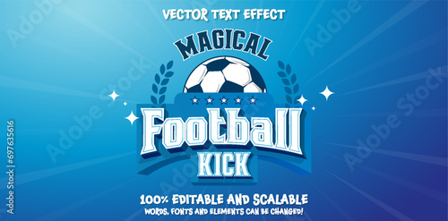 Editable text effect football match day 3d Cartoon Comic style premium vector
