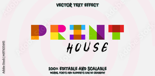 Editable text effect - Original Style Print House 3d Retro modern template style premium 