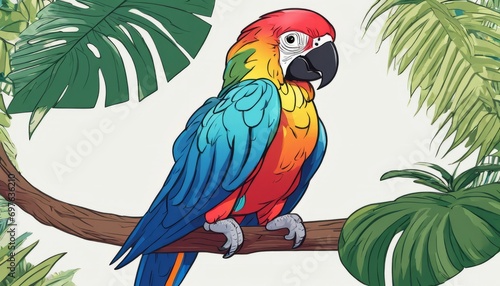 A colorful parrot sitting on a branch