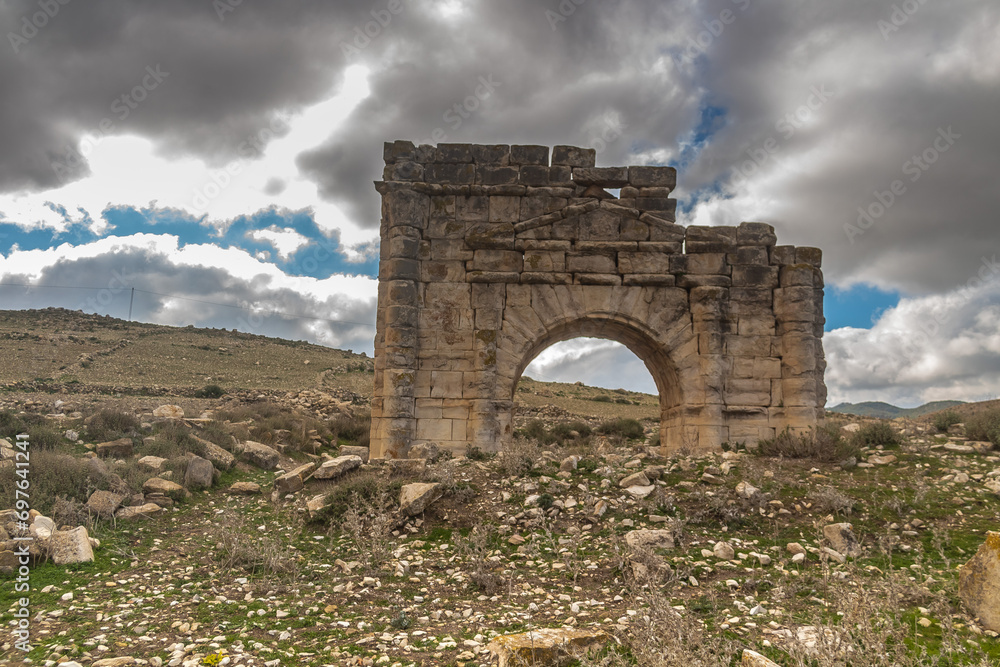 Triumphal arch of Thigibba Hammam Zouakra, Siliana, Tunisia