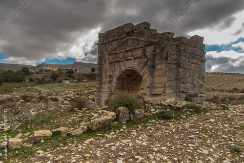 Triumphal arch of Thigibba Hammam Zouakra, Siliana, Tunisia photo