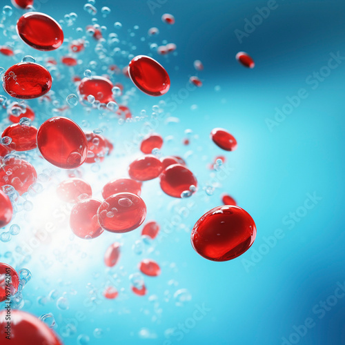 Biological Rhythm: Red and White Blood Cells in 3D Dance, Generative AI