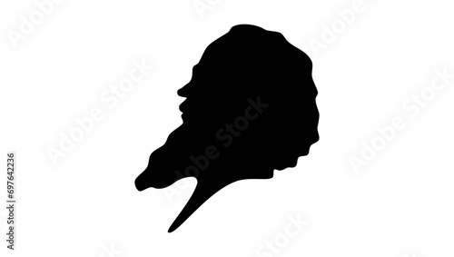 Hans Sachs, black isolated silhouette
