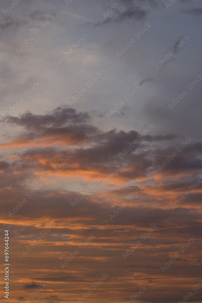 Beautiful sky at sunset, background with sunset