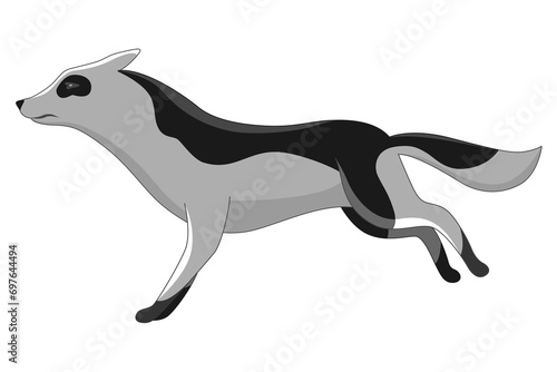 Dog running animation, creature movement. Doggy pose in movement. Character move for games, cartoon or video. Flat illustration